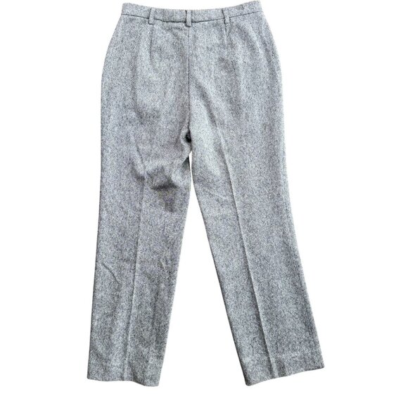 Hauber Dress Pants Womens Chambray Wool Gray Trousers‎ 12 Germany Tailored Fit - Picture 7 of 7